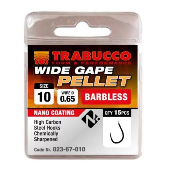 Trabucco Wide Gape Pellet 16 háček s lopatkou, bez protihrotu 15ks