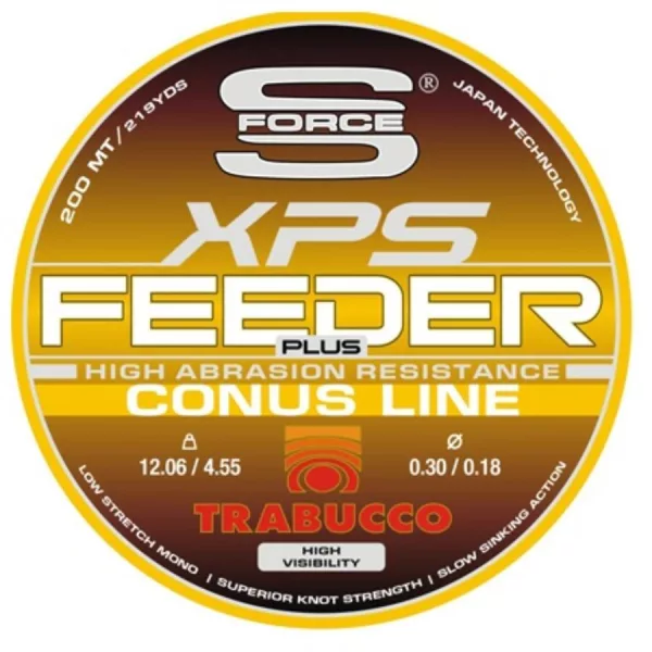 Trabucco S-Force Feeder Plus Conus 200m 0,35-0,25mm Monofilní hlavní vlasec