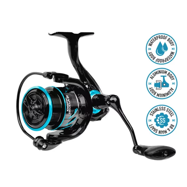 Delphin IXCELA 2T AL BODY 2000 Naviják s přední brzdou s hlubokou cívkou Kapacita vlasce:0,12/350, 0,14/250, 0,18/150