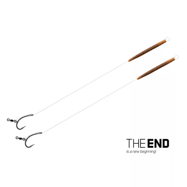 Delphin THE END D-Rig vázaný háček / 2ks Předvázaný háček 20cm/0,35mm/#4