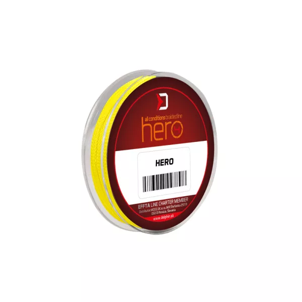 Delphin HERO 4 0,25mm Pletená Fluo žlutá