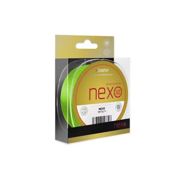 Delphin NEXO 12 / fluo zelená 0,18mm 28,6lbs 130m pletená šňůra