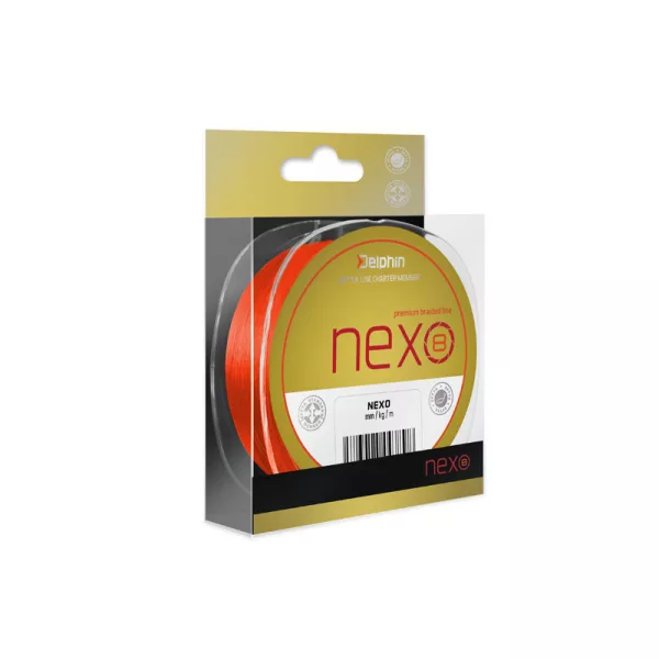 Delphin NEXO 8 / fluo oranžová 0,20mm 31,9lbs 130m pletená šňůra