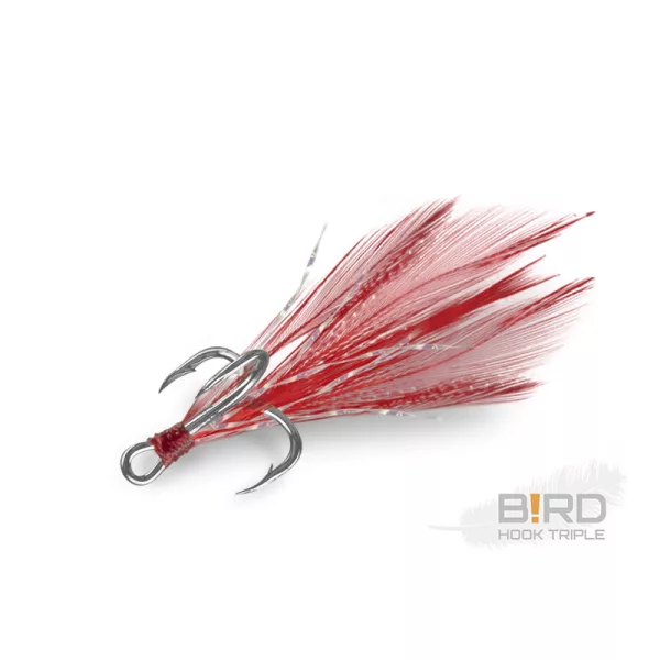 Delphin B!RD Hook TRIPLE / 3ks červená pera #10