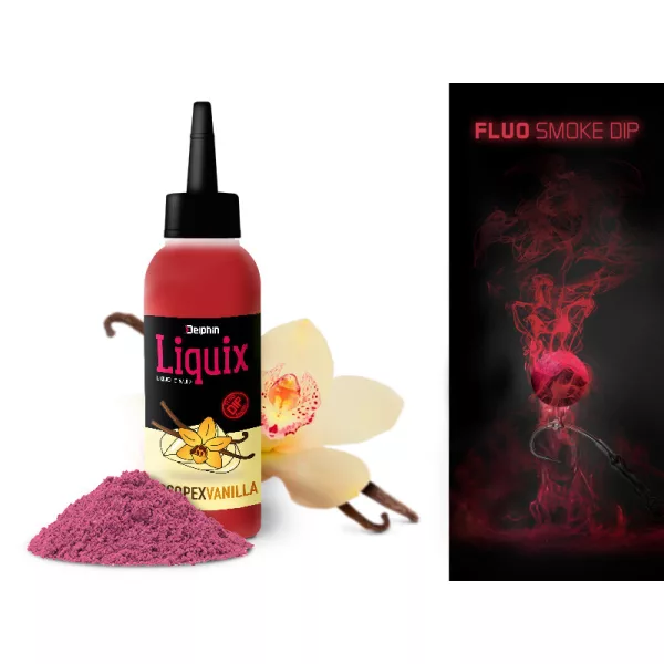 Delphin Fluo dip D SNAX LiquiX /100ml Scopex-vanilla tekutina