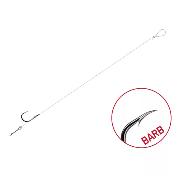 Delphin FLR Sting 12cm 0.25mm #6 Předvázaný háček s protihrotem a nástrahovým trnem 6ks