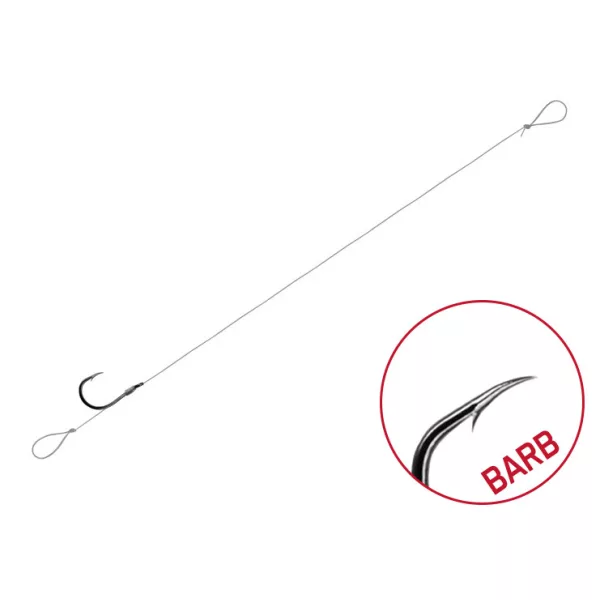 Delphin FLR Loop 12cm 0,22mm Očko č. 10, Předvázaný háček s protihrotem 6ks
