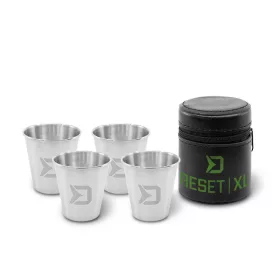   Delphin RESET XL 4v1 4x70ml Sada skleniček na panáky z nerezové oceli