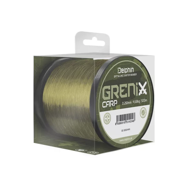 Delphin Grenix Carp Zelená 0,309mm 1000m Monofilní vlasec