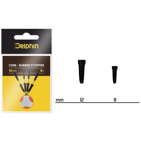 Delphin Kuželový gumový zarážka 8mm 8ks