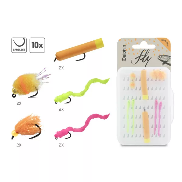 Delphin Fly Bung Trout Sada mušek 10ks