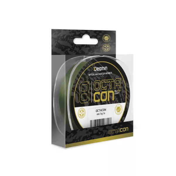Delphin OctaCon Zelená 0,14mm 135m Pletená Hlavná Šňůra
