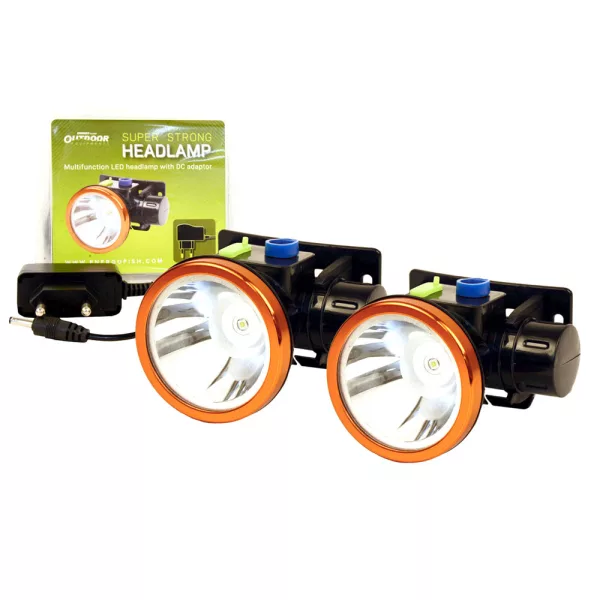 EnergoTeam Outdoor Super silná čelovka s DC adaptérem 2ks