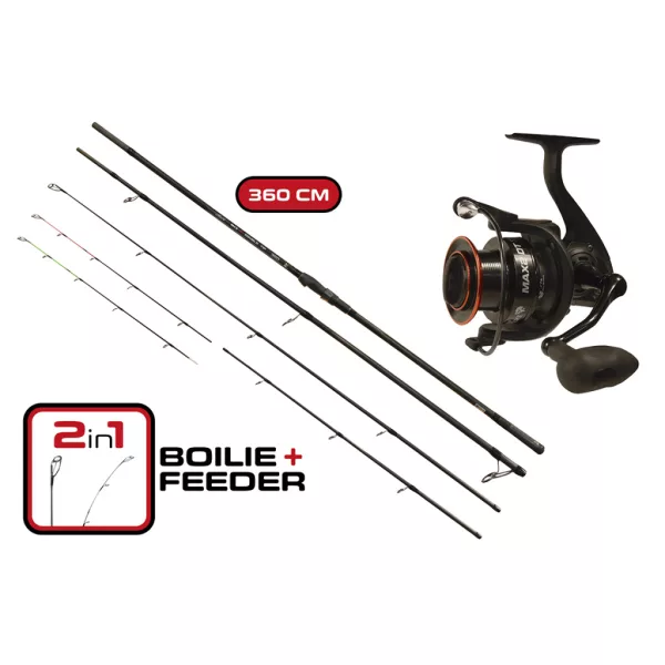 Carp Expert Max2 Double Tip 360cm Rybářská sada s navijákem 6000