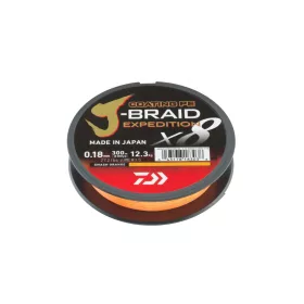   Daiwa J-Braid Expedition X8 Smash Orange 0,18mm 300m Pletená Hlavní Šňůra