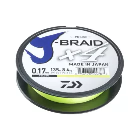   Daiwa J-Braid X4 Žlutá 0,10mm 135m Pletená Hlavní Šňůra