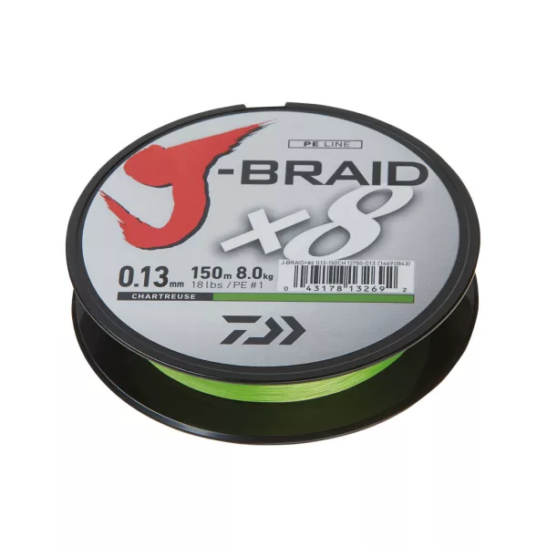 Daiwa J-Braid X8 Chartreuse 0,35mm 300m Pletená Hlavní Šňůra