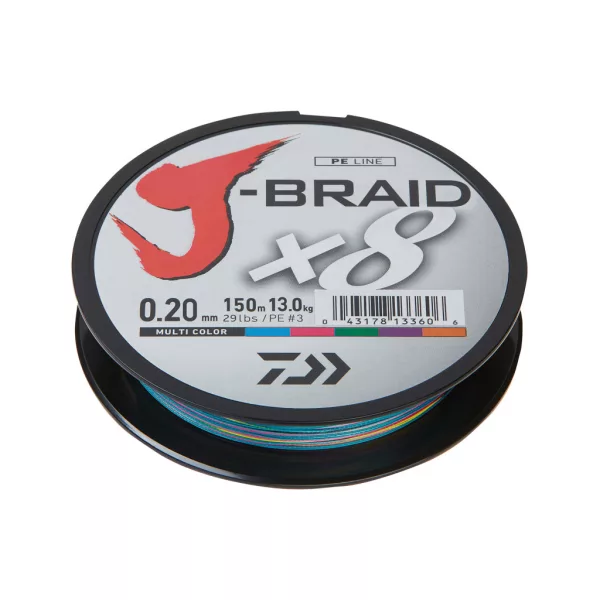 Daiwa J-Braid X8 Multi-Color 0,22mm 150m Pletená hlavní šňůra
