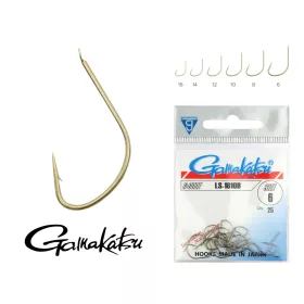   Gamakatsu LS-1810B/014 Bronzová 14 25ks/balení Feederový háček s lopatkou a protihrotem