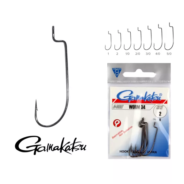 Gamakatsu F-314/014 Černý 14 25ks/balení S očkem S protihrotem Háček na dravce