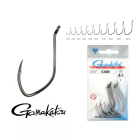   Gamakatsu LS-4644F/900 Černý 9/0 3ks/balení S očkem S protihrotem Háček na dravce