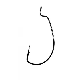   Gamakatsu Worm Offset Černá 5/0 5ks/balení Háček na dravé ryby s očkem a protihrotem
