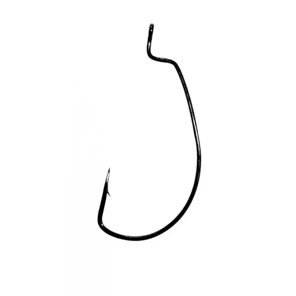 Gamakatsu Worm Offset Černá 5/0 5ks/balení Háček na dravé ryby s očkem a protihrotem