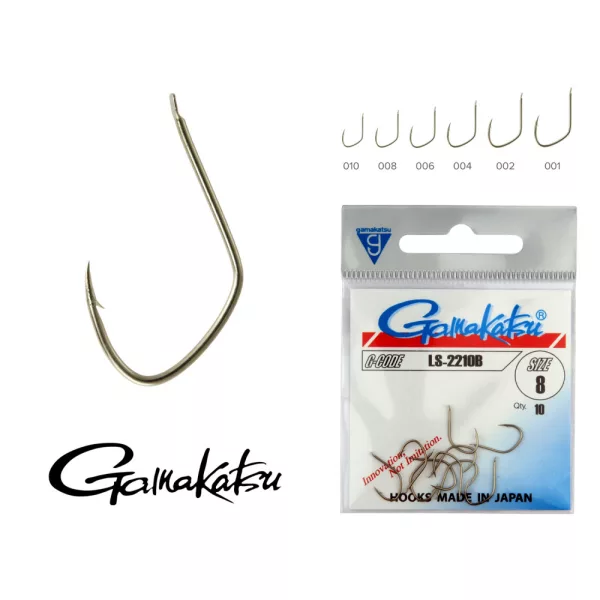 Gamakatsu LS-2210B/008 Bronzová 8 10ks/balení Feederový háček s lopatkou a protihrotem