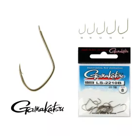   Gamakatsu LS-2210B/008 N/L Bronzová 8 16ks/balení Feederový háček s lopatkou a protihrotem