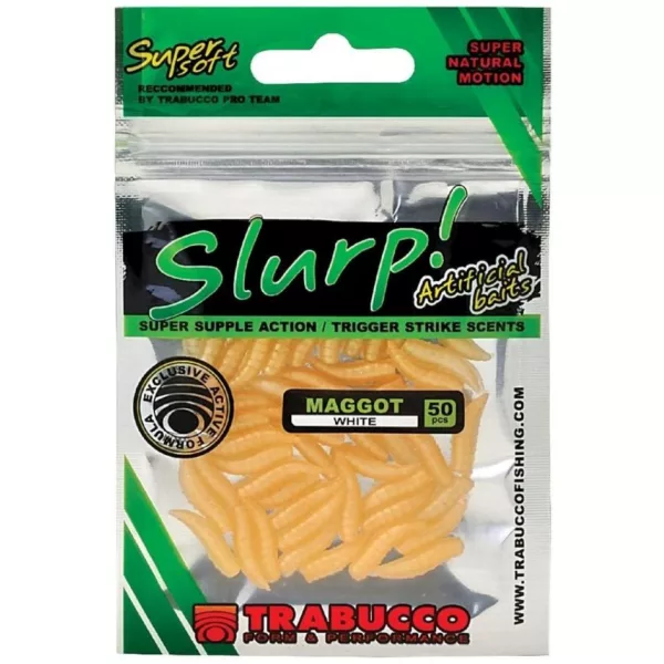 Trabucco Slurp Bait Maggot Natural White Bílá Umělá larvá 50db