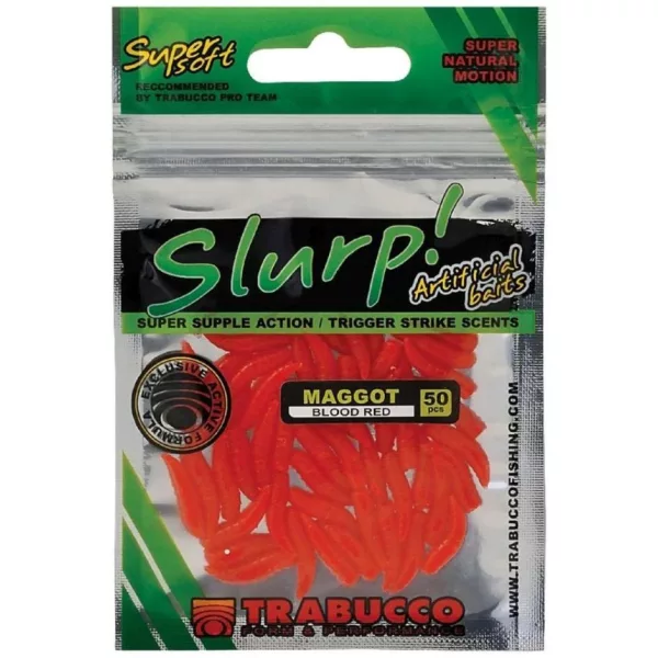 Trabucco Slurp Bait Maggot Blood Red Krvavě červená Umělá larvá 50db