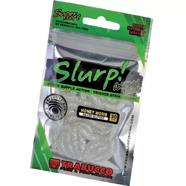 Trabucco Slurp Bait Honey Worm Silver Glitter Stříbrná Včelí larva 30db