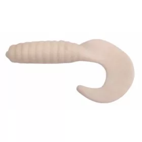   Trabucco Yummy Bait Curly Tail Bílý 4cm Plastová Návnada 8ks