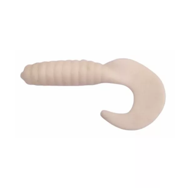 Trabucco Yummy Bait Curly Tail Bílý 4cm Plastová Návnada 8ks