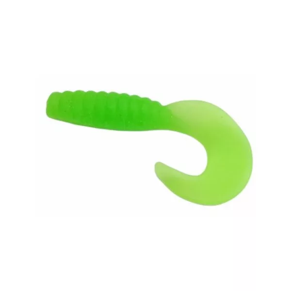 Trabucco Yummy Bait Curly Tail Green Chartreuse 4cm Plastová Návnada 8ks