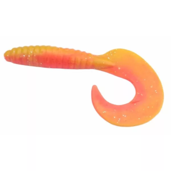 Rapture Fun Tail Grub 8,5cm Červený plamen žlutá Plastová nástraha 10ks