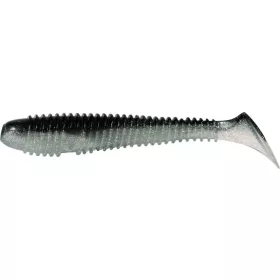   Rapture Ribbed Swing Shad 4cm Black Silver Plastová nástraha 14ks