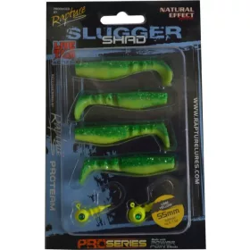   Rapture Slugger Shad Set 5,5cm Lime Yellow 4+2ks Sada umělých nástrah