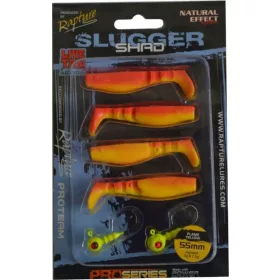   Rapture Slugger Shad Set 5,5cm Flame Yellow 4+2ks Sada umělých nástrah