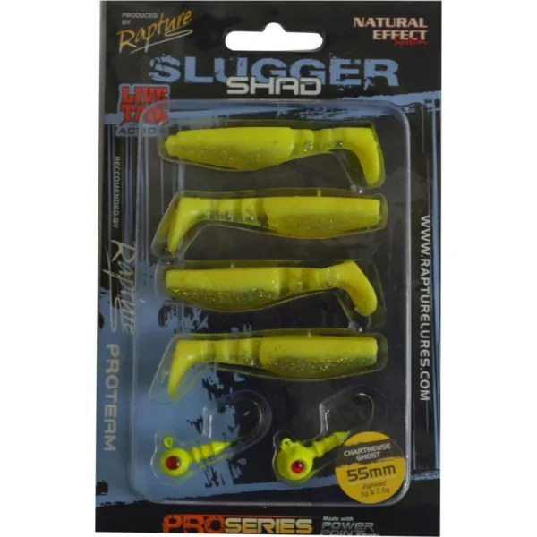 Rapture Slugger Shad Set 5,5cm Glowing 4+2ks Sada umělých nástrah