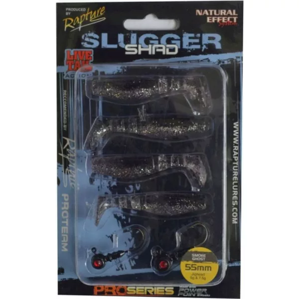 Rapture Slugger Shad Set 5,5cm Smoke Ghost 4+2ks Sada umělých nástrah