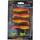 Rapture Slugger Shad Set 7,5cm Plamenně žlutá 4+2ks Sada umělých nástrah