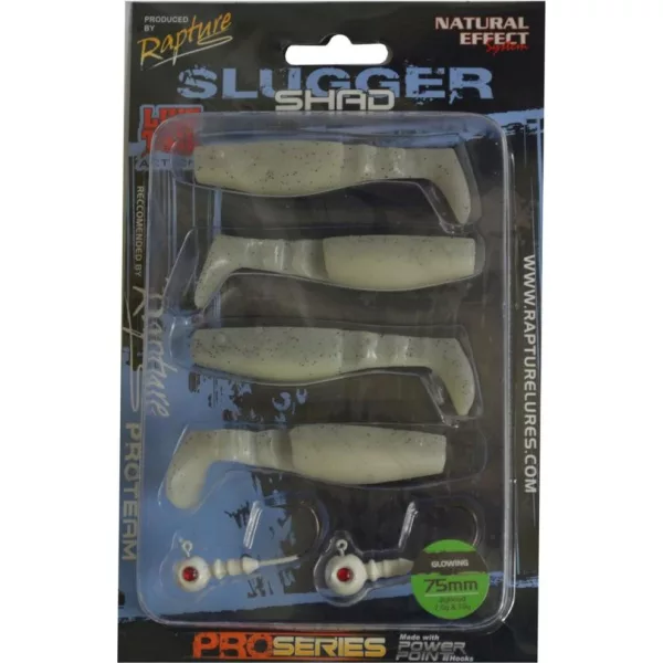 Rapture Slugger Shad Set 7,5cm Zářící 4+2ks Sada umělých nástrah