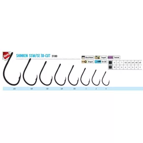 Trabucco Shinken Cut SSW S/E BN #3/0 Hák na dravce 6ks