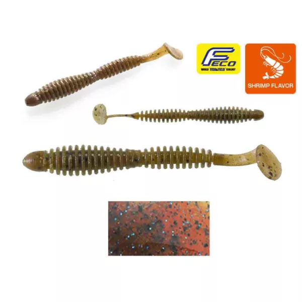 Tiemco Locoism Flexy Shad 7,6cm #133 GP/BK&BLF Plasztiková Nástraha 9ks