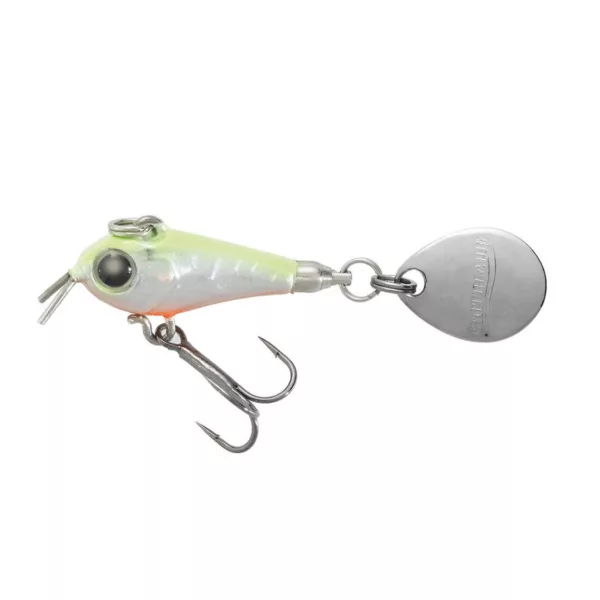 Tiemco Riot Blade S 2,5cm 9gr 08 Chartreuse hřbet Oranžové břicho Spinnertail