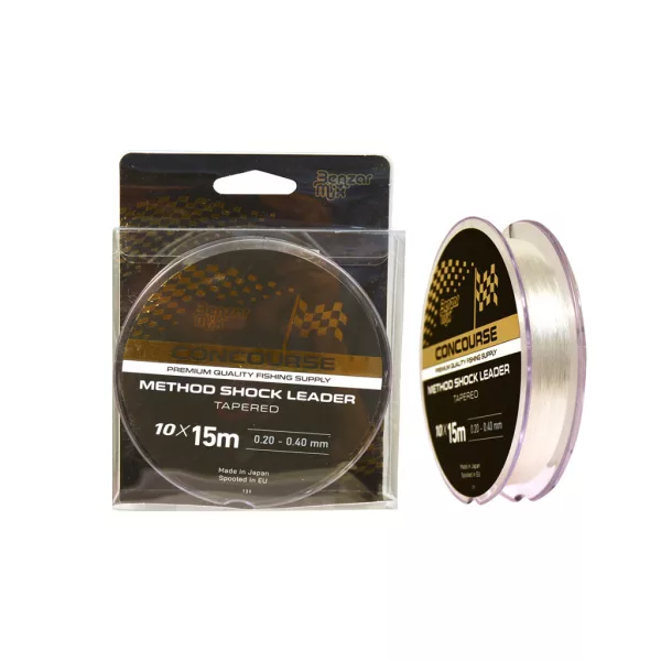 Benzár Concourse Method Shock Leader 0,20-0,50mm 10x15m Monofilní návazcový vlasec