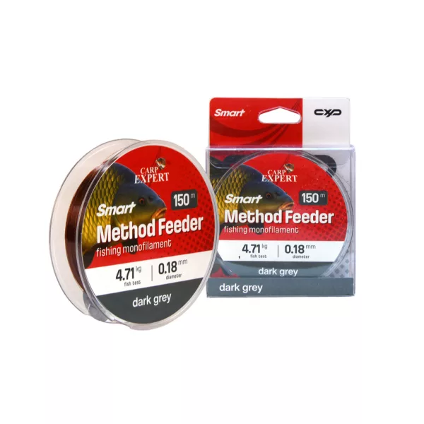 Carp Expert Smart Method Feeder Tmavě šedá 0,18mm Monofilní hlavní vlasec 150m