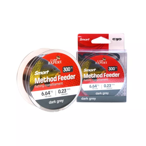 Carp Expert Smart Method Feeder Tmavě šedá 0,23mm Monofilní hlavní vlasec 300m