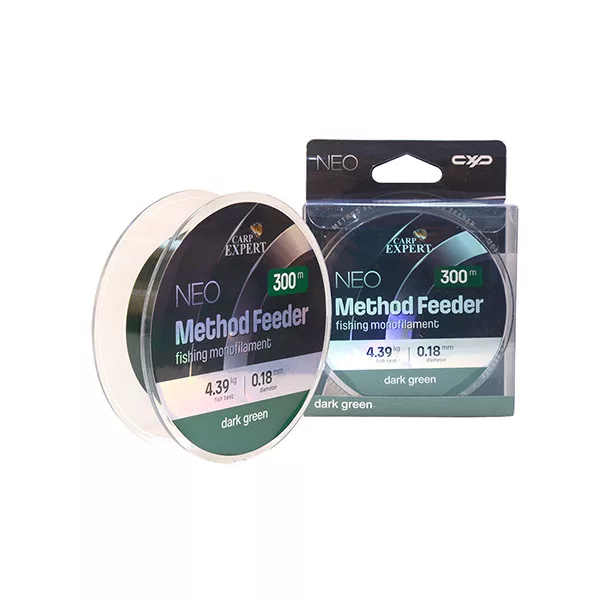 Carp Expert Neo Method Feeder Tmavě zelený 0,18mm Monofilní hlavní vlasec 300m